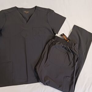 Rafael Collection Women's Charcoal Scrub Set Size Medium